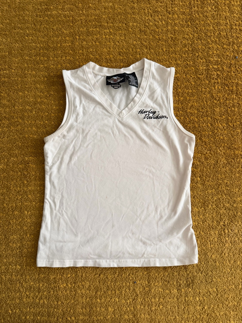 Harley-Davidson White Women's Racerback Tank Top with Script Logo